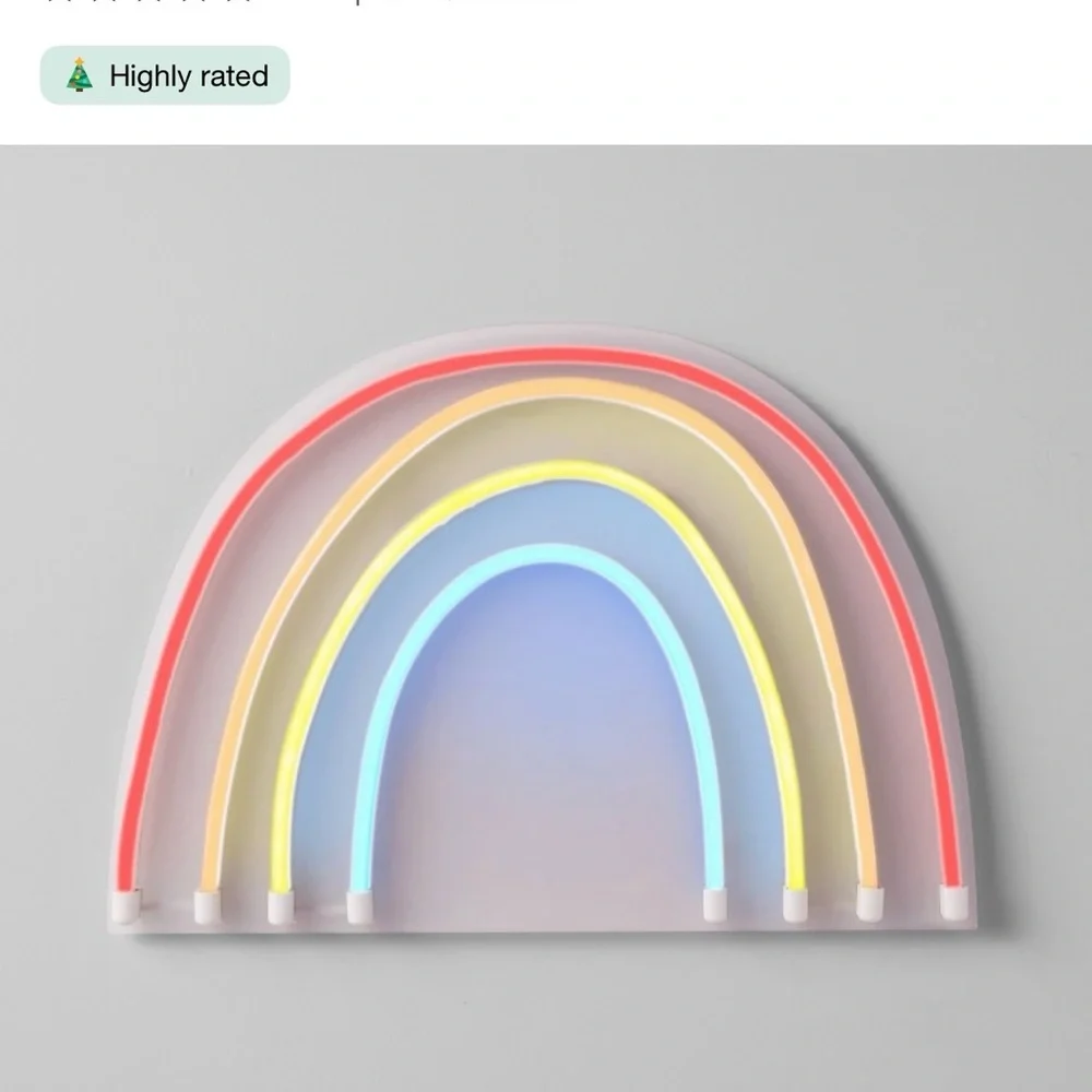 Pillowfort Colorful Neon Rainbow Wall Light
